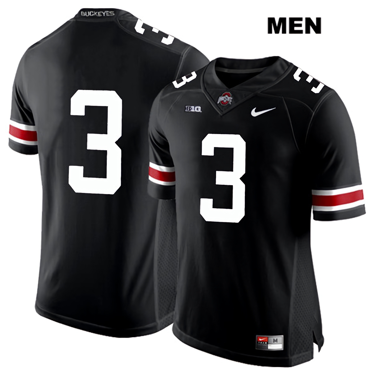 Quinn Ewers Ohio State Buckeyes Men's NCAA #3 No Name Black White Number College Stitched Football Jersey OPD1656VM